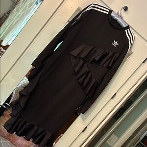 ADIDAS J KOO ruffled dress US Medium Black like new